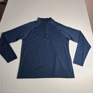 Lululemon XXL Metal Vent Long Slv ¼ Zip Blue Running Shirt Tennis Pickleball Gym